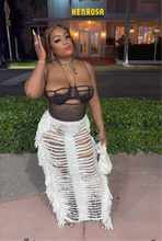 Extreme Ripped Fringe Maxi Skirt