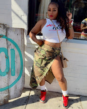 Side Slit Camouflage Skirt